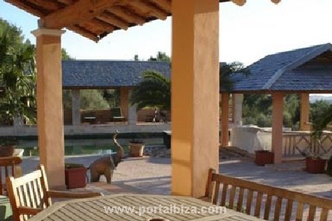 Überdachte Terrasse und Pool