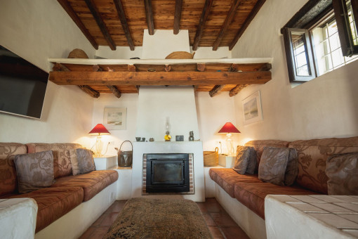 Sitzecke am Kamin